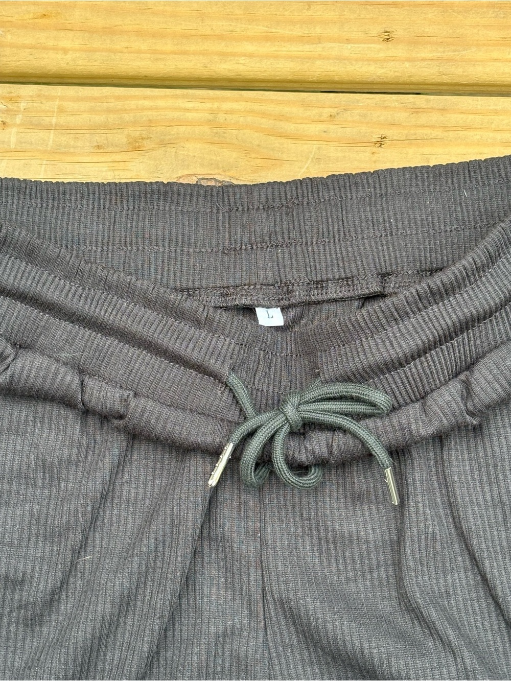 Women’s L Black Ribbed 2-Piece Jogger Set Half-Zip Pullover NWT - Picture 3 of 7
